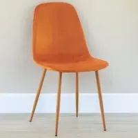 Luxe Set of 2 Dining Chairs - Orange, Faux Leather