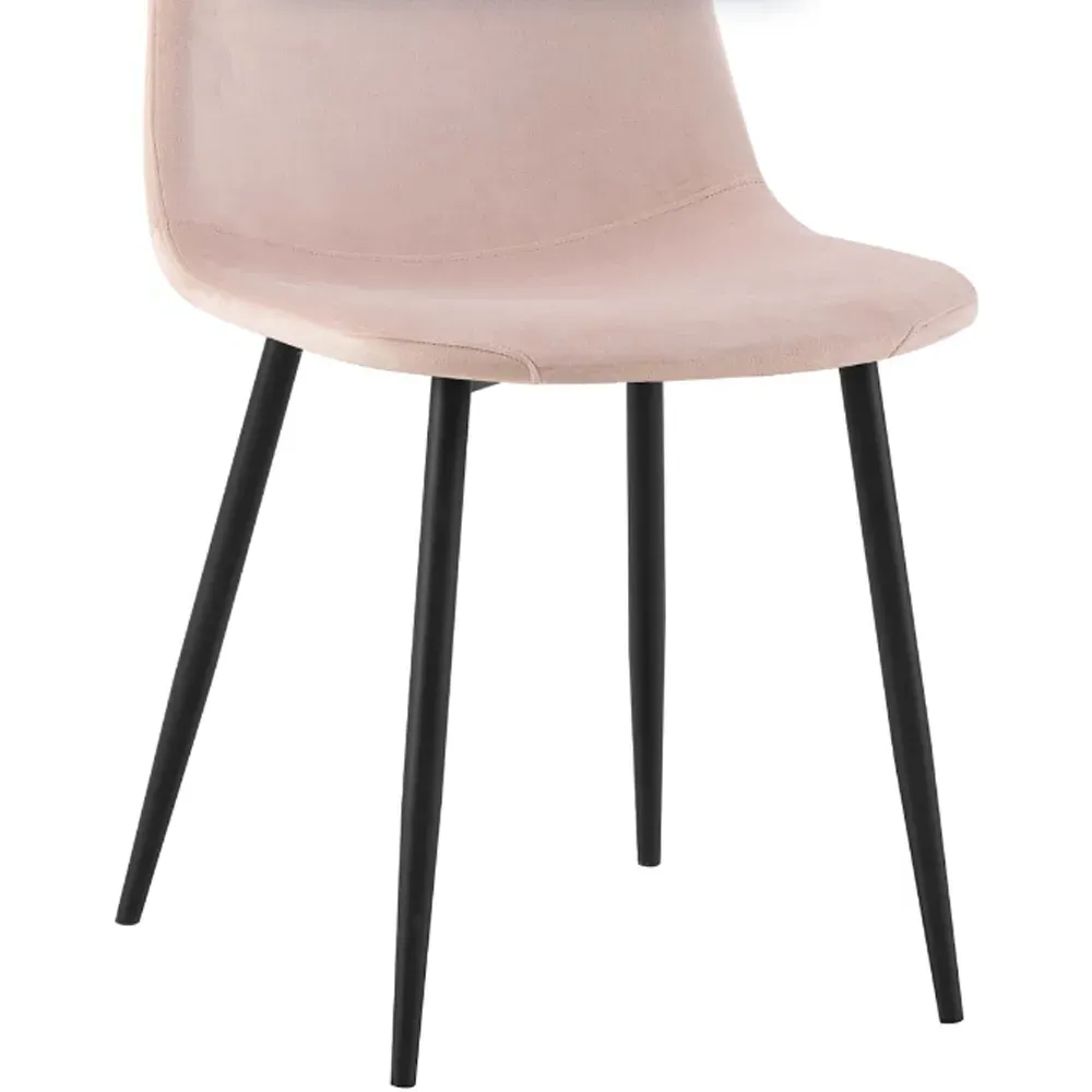 Luxe Set of 2 Dining Chairs - Pink, Faux Leather
