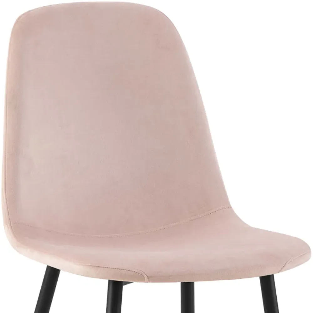 Luxe Set of 2 Dining Chairs - Pink, Faux Leather