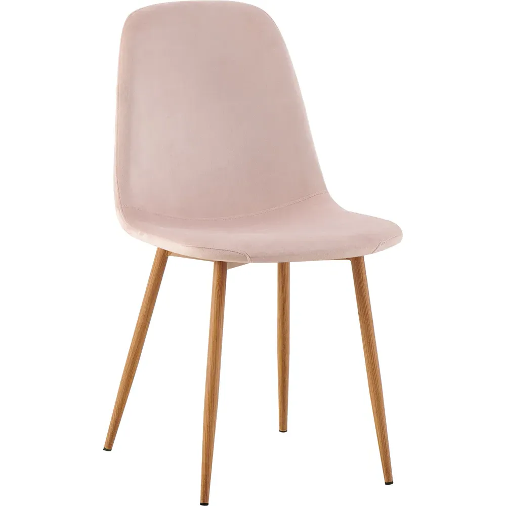 Luxe Set of 2 Dining Chairs - Pink, Faux Leather