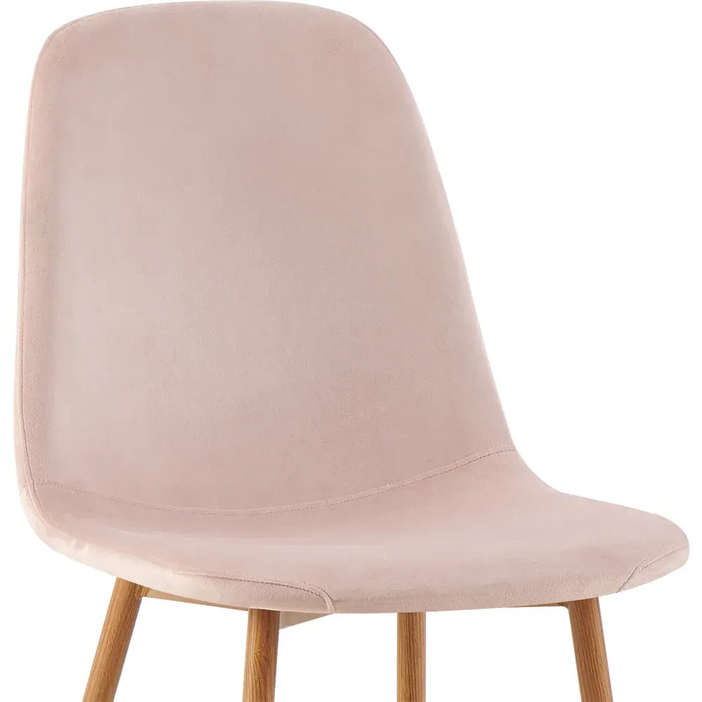 Luxe Set of 2 Dining Chairs - Pink, Faux Leather