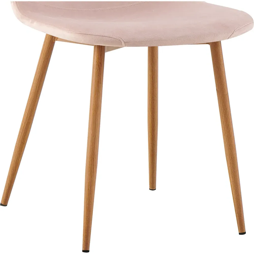 Luxe Set of 2 Dining Chairs - Pink, Faux Leather