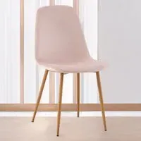 Luxe Set of 2 Dining Chairs - Pink, Faux Leather