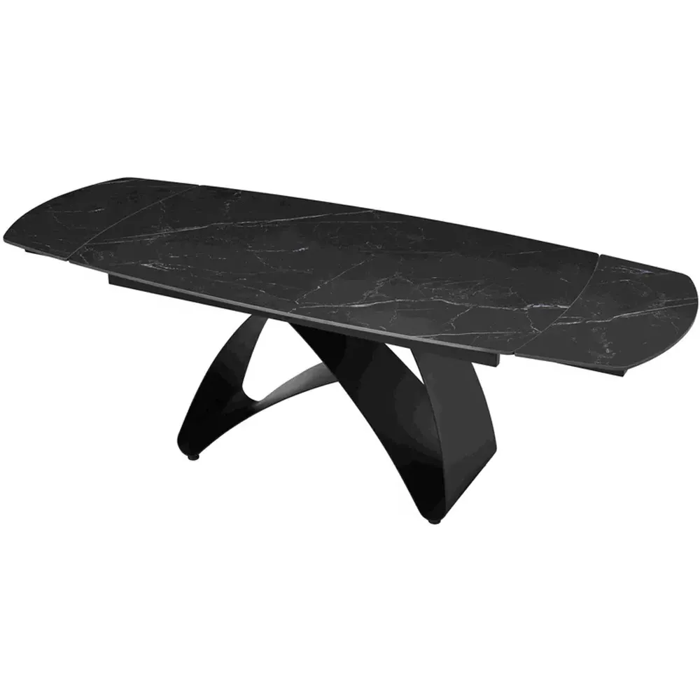 Maelis 6-Seater Extendable Dining Table - Black, Ceramic