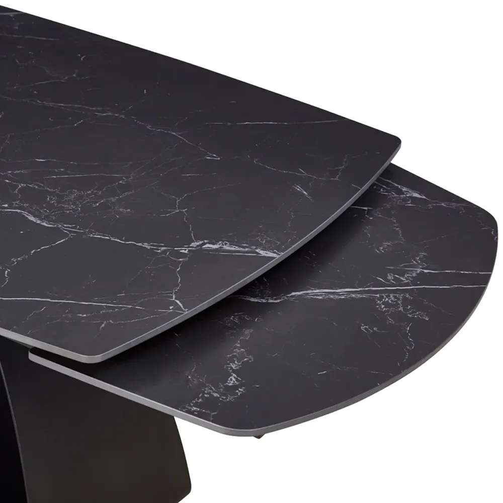 Maelis 6-Seater Extendable Dining Table - Black, Ceramic