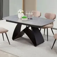 Maelis 6-Seater Extendable Dining Table - Grey, Ceramic