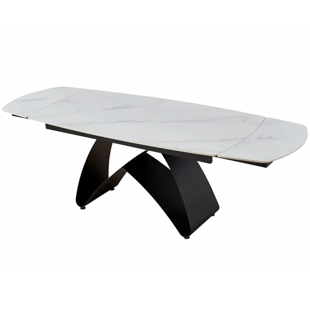 Maelis 6-Seater Extendable Dining Table - White, Ceramic