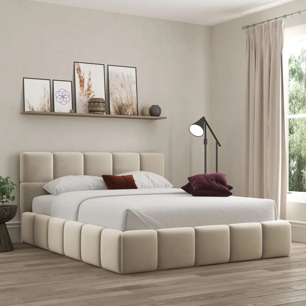 Ovella Double Cubed Bed Frame - Cream
