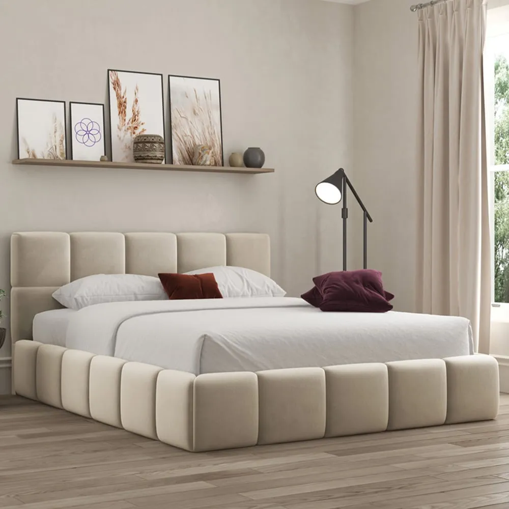 Ovella Double Cubed Bed Frame - Cream