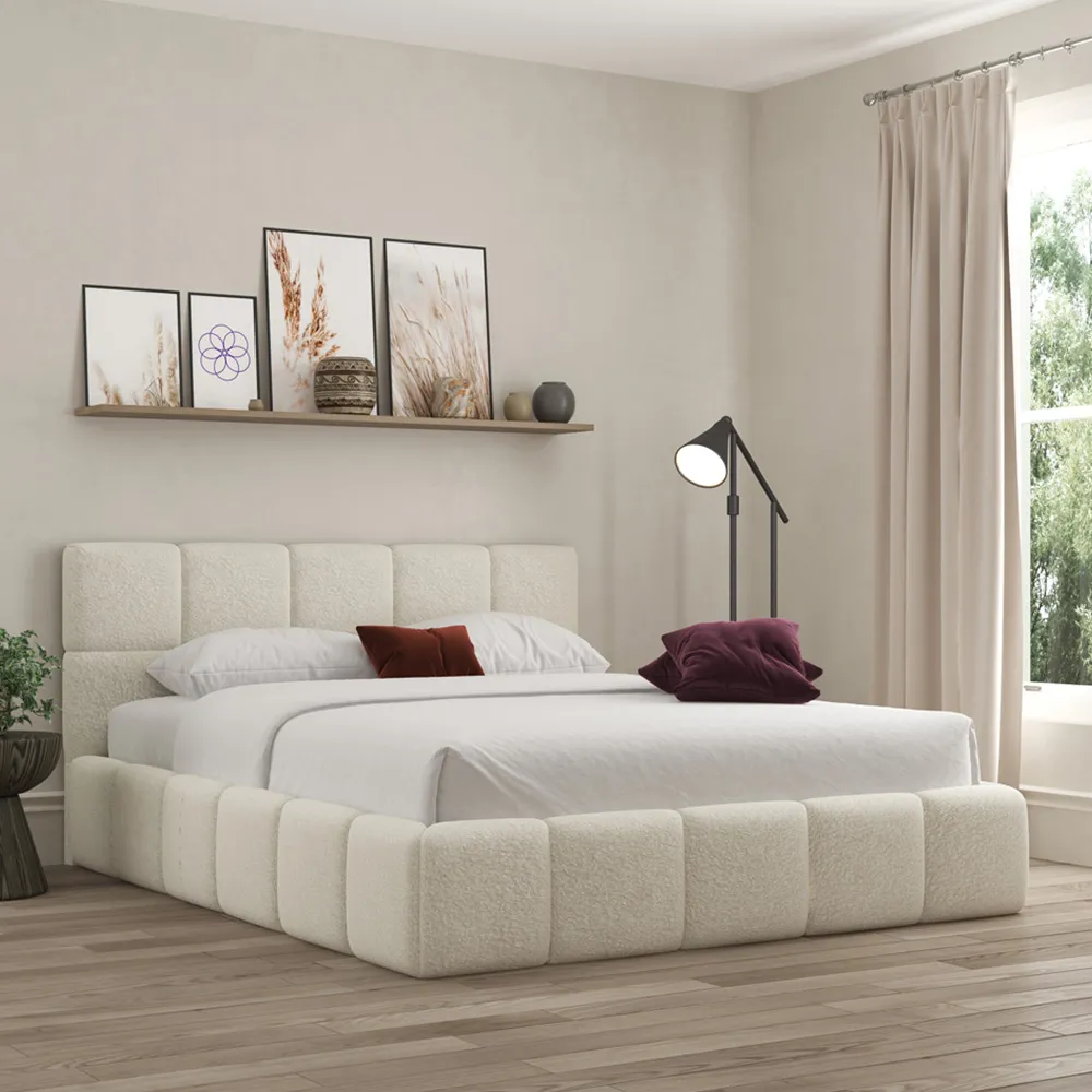 Ovella Double Cubed Bed Frame - Ivory