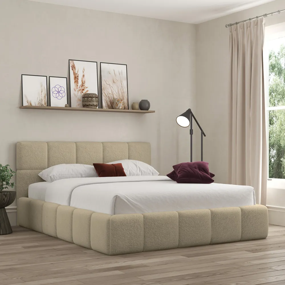 Ovella Double Cubed Bed Frame - Latte