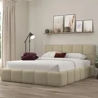 Ovella King Size Cubed Bed Frame - Latte