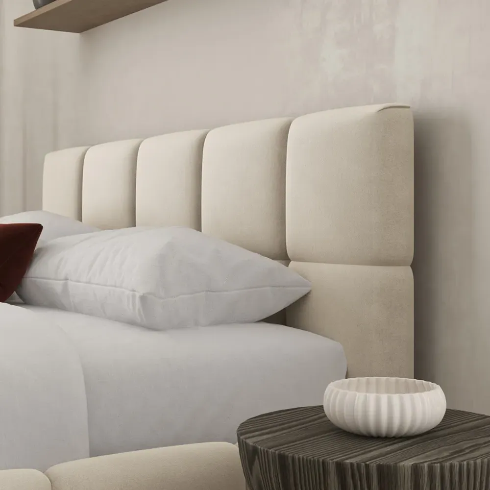 Ovella Single Cubed Bed Frame - Cream