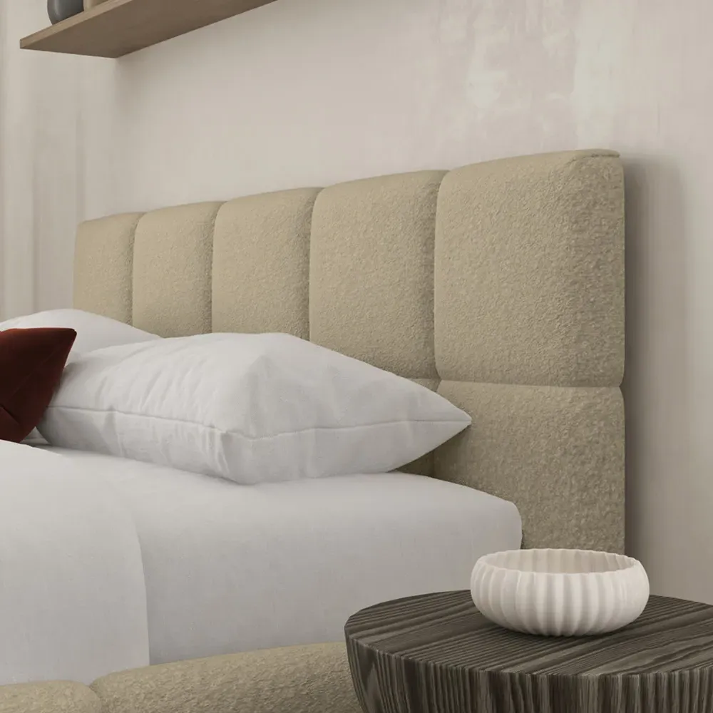 Ovella Single Cubed Bed Frame - Latte