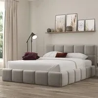 Ovella Single Cubed Bed Frame - Pebble
