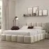 Ovella Single Cubed Ottoman Bed - Cream, Boucle