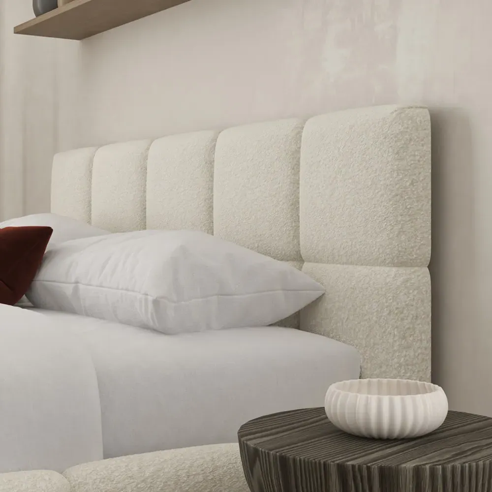 Ovella Small Double Cubed Bed Frame - Ivory