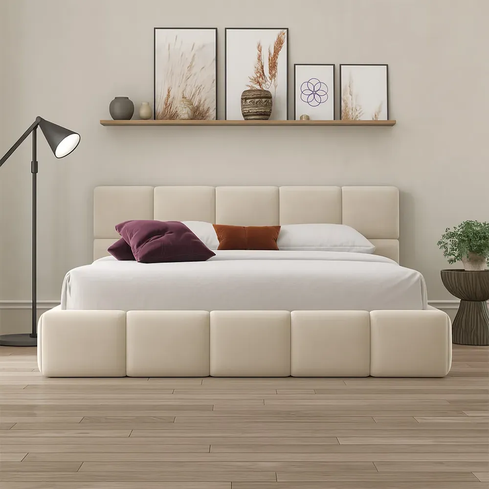 Ovella Super King Cubed Bed Frame - Cream