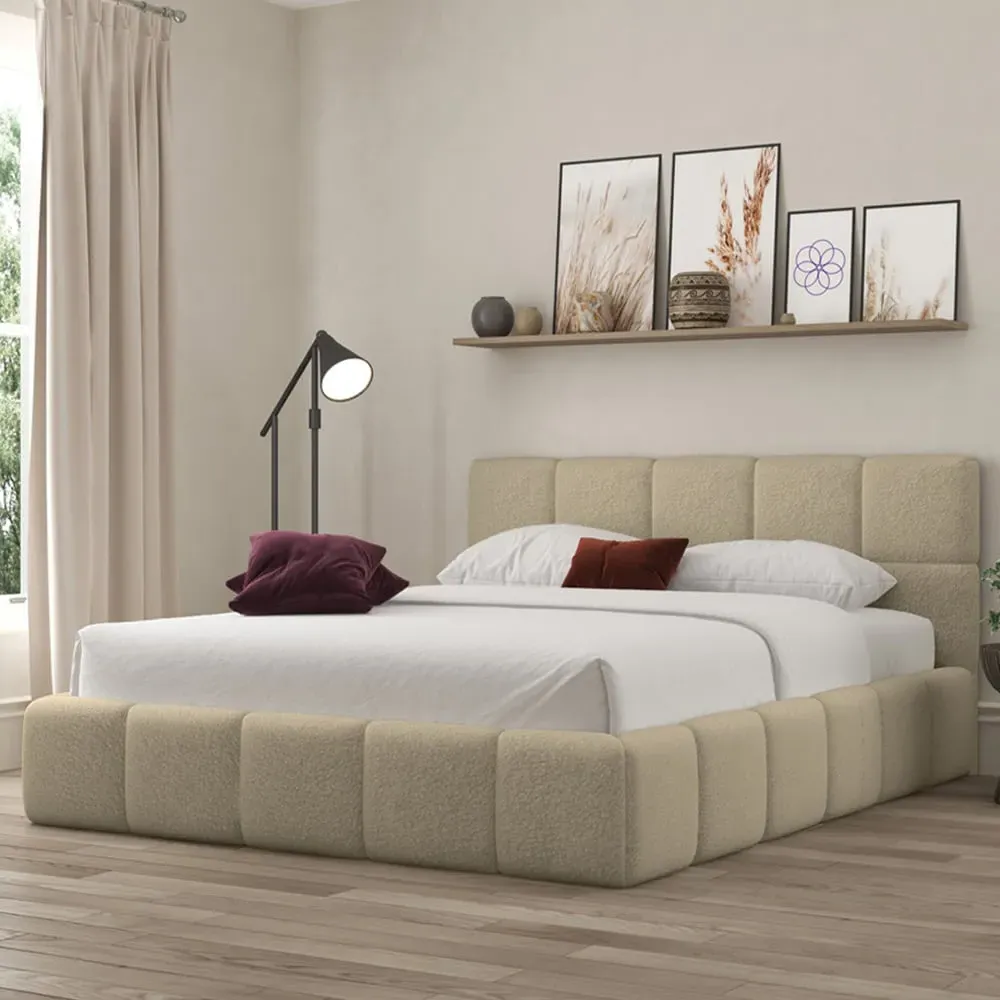 Ovella Super King Size Cubed Bed Frame - Latte