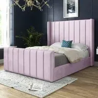 Oxford Double Bed Frame - Pink, Velvet