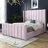 Oxford Double Bed Frame - Pink, Velvet