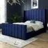 Oxford Single Bed Frame - Blue, Velvet