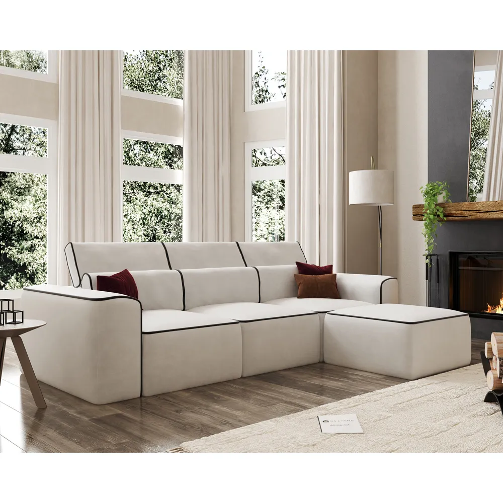 Piper 3-Seater Modular Sofa - White