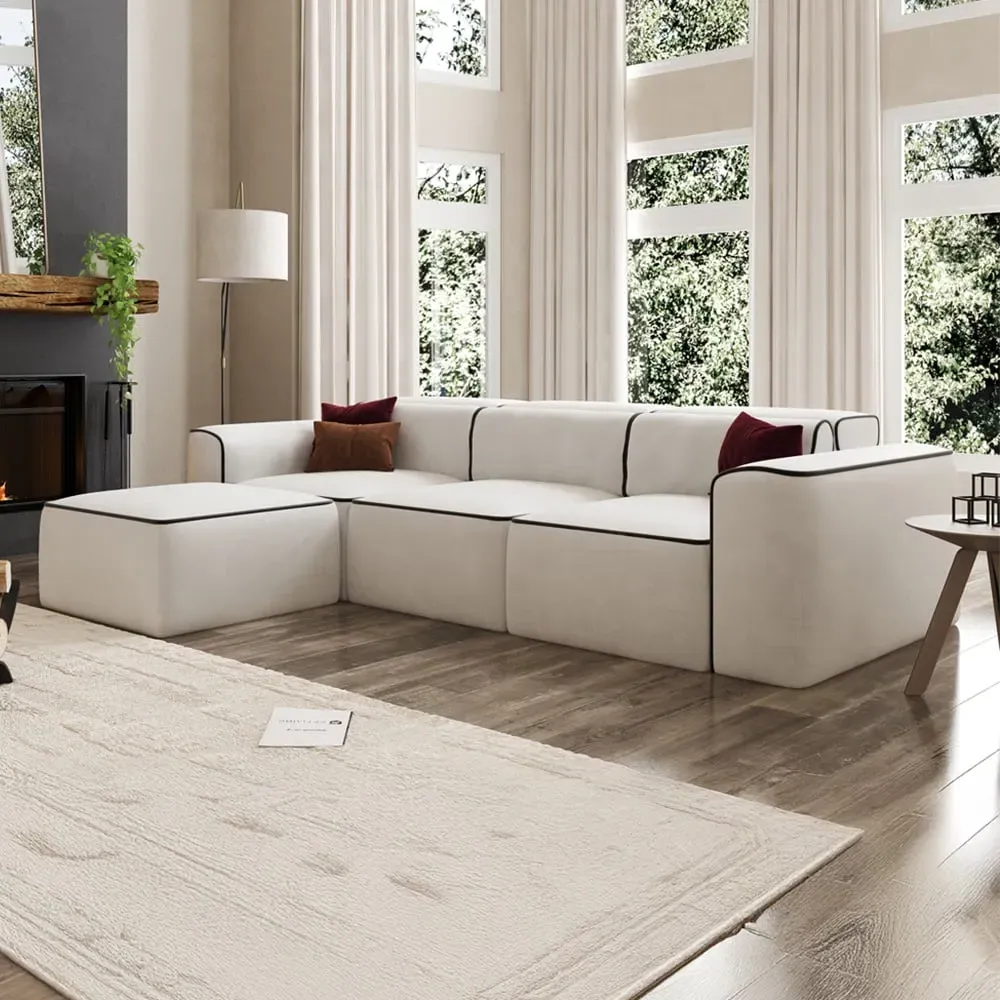 Piper 3-Seater Modular Sofa - White image