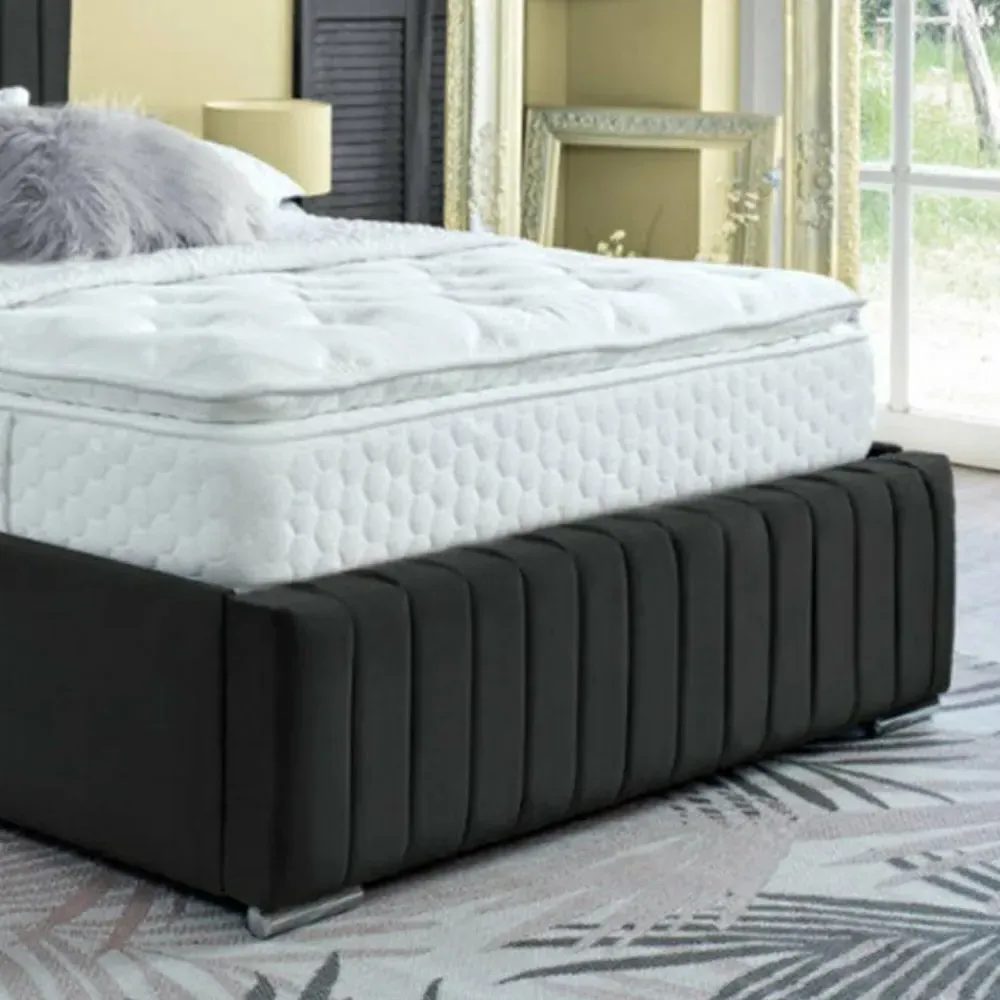 Savoy Double Bed Frame - Black, Velvet