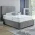 Savoy King Size Bed Frame - Grey, Velvet