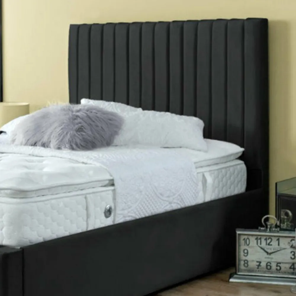 Savoy Single Bed Frame - Black, Velvet
