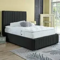 Savoy Single Bed Frame - Black, Velvet