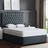 Seraphine King Size Divan Bed with 2 Drawer - Grey