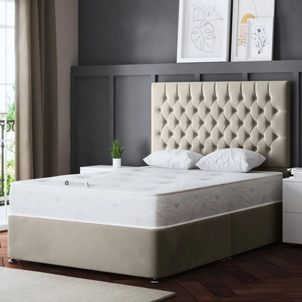 Seraphine King Size Divan Bed with 4 Drawers - Beige