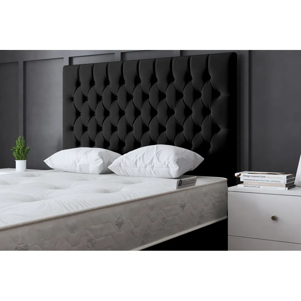 Seraphine Single Upholstered Panel Divan Bed - Black