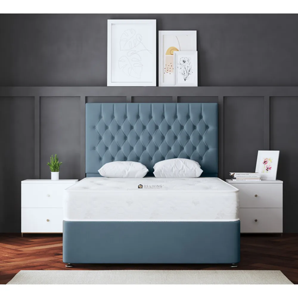 Seraphine Small Double Divan Bed with 4 Drawers - Blue