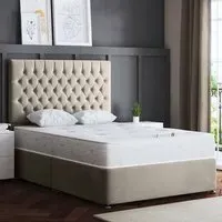 Seraphine Super King Size Divan Bed with 2 Drawers - Beige