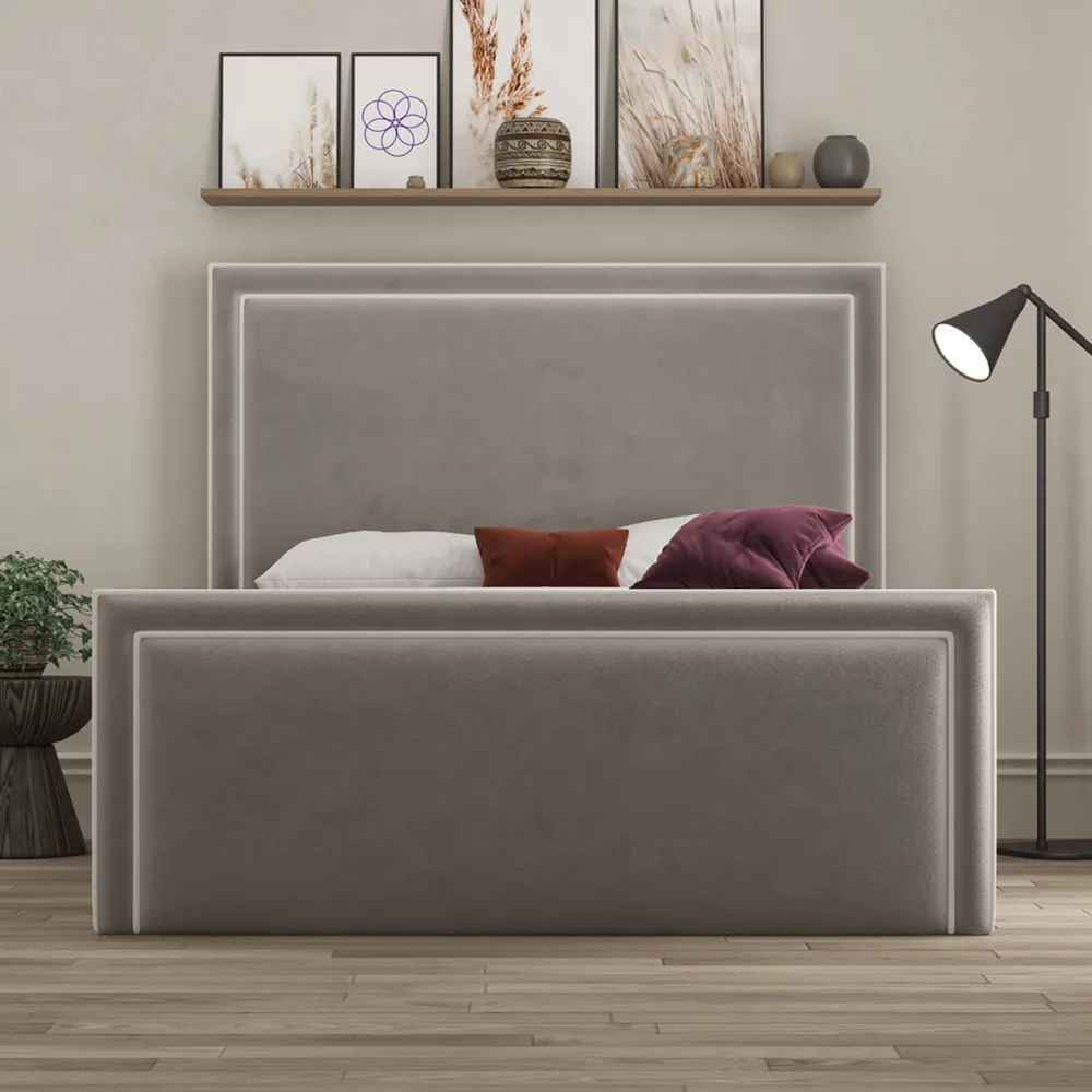 Verona Double Ottoman Bed with Storage - Grey
