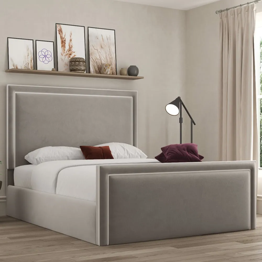 Verona Double Ottoman Bed with Storage - Grey