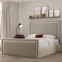 Verona King Size Ottoman Bed with Storage - Cream