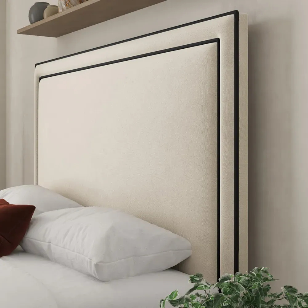 Verona King Size Ottoman Bed with Storage - Cream