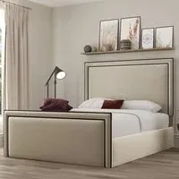 Verona King Size Ottoman Bed with Storage - Cream