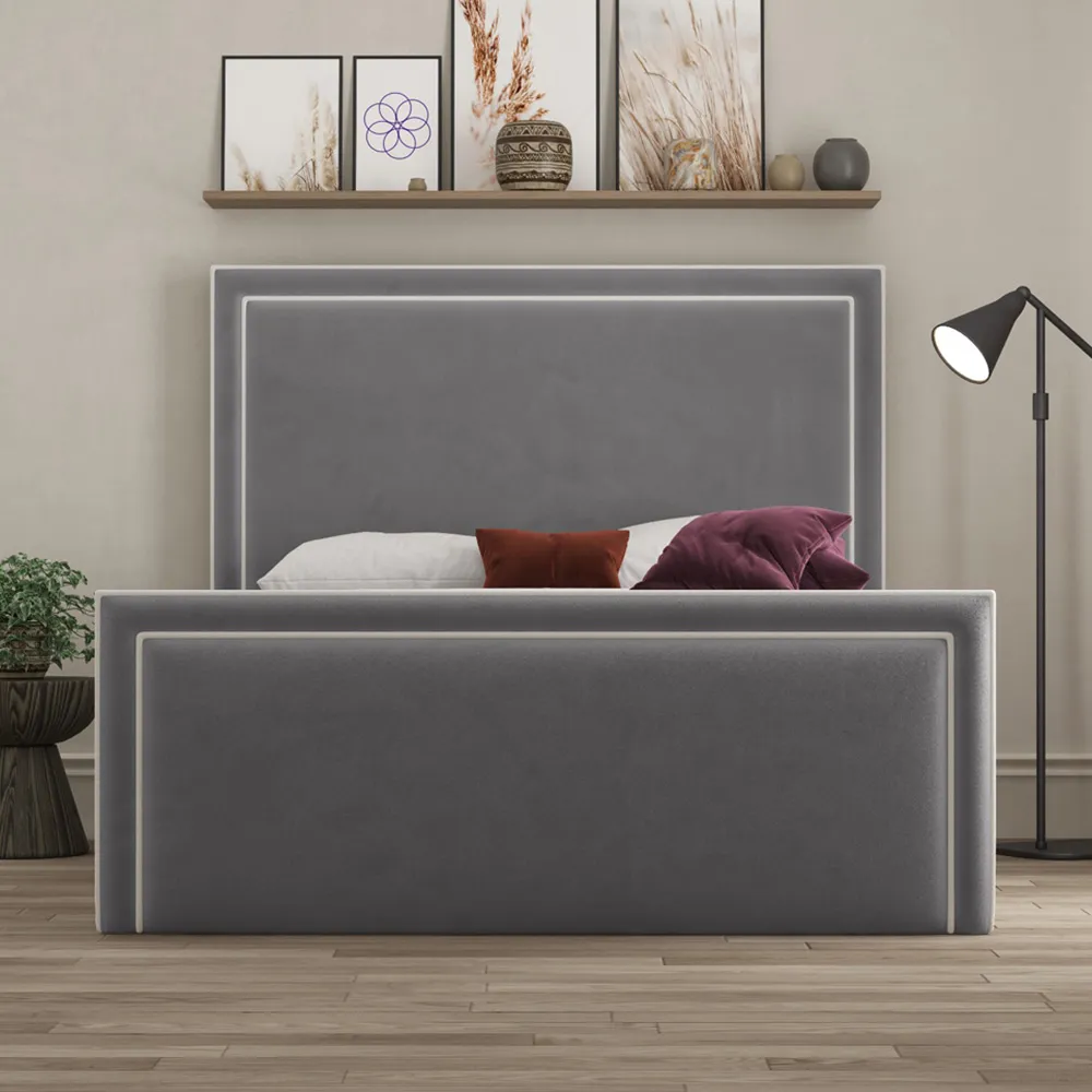 Verona King Size Ottoman Bed with Storage - Grey