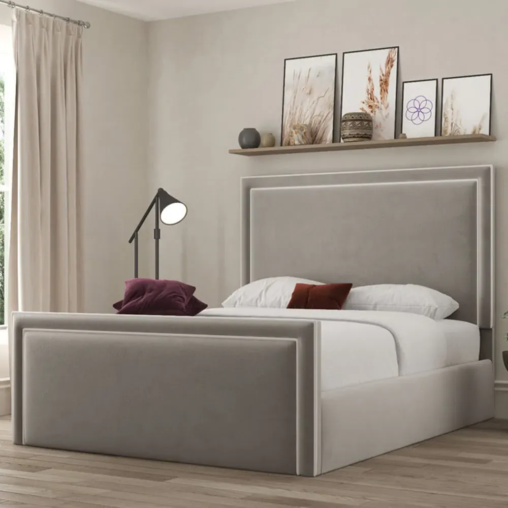Verona King Size Ottoman Bed with Storage - Grey