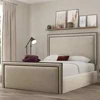 Verona Single Ottoman Bed with Storage - Cream