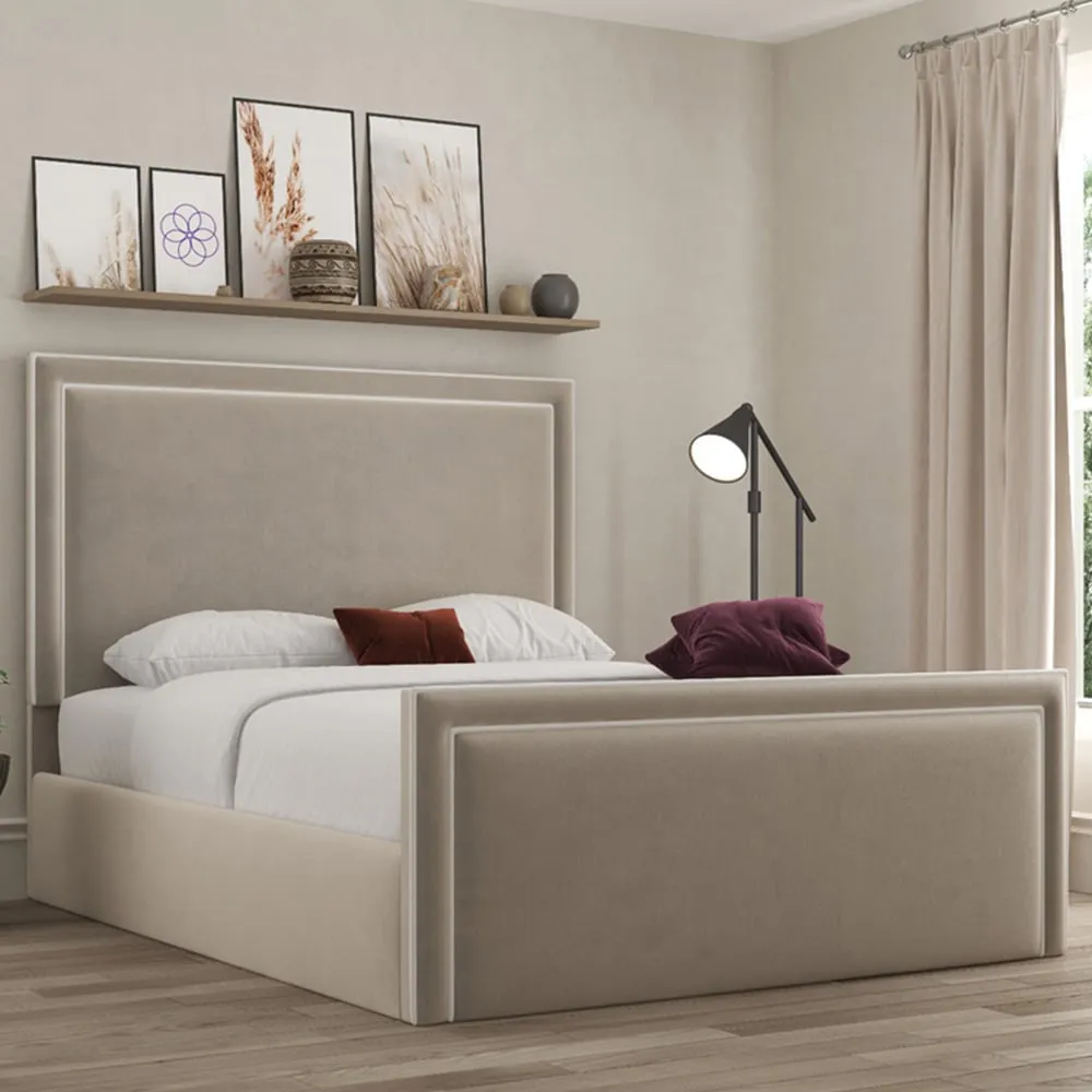 Verona Single Ottoman Bed with Storage - Cream image