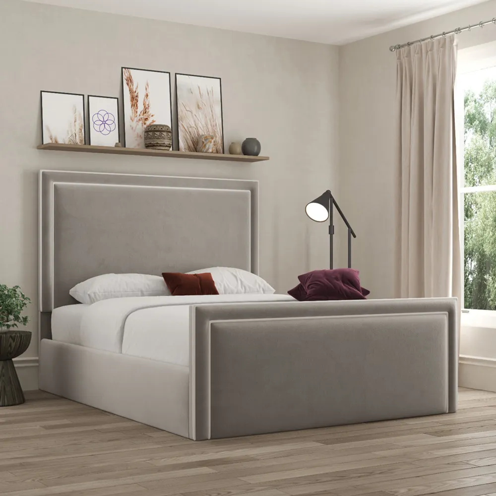 Verona Single Ottoman Bed with Storage - Grey