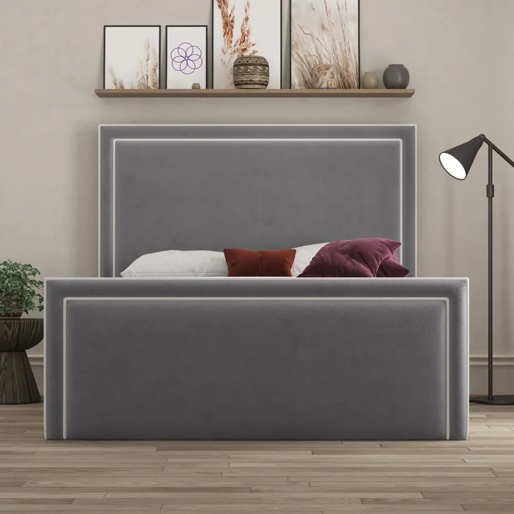 Verona Single Ottoman Bed with Storage - Grey