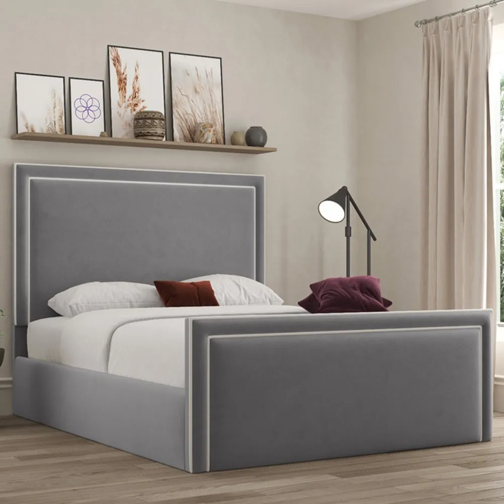Verona Single Ottoman Bed with Storage - Grey