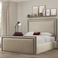 Verona Small Double Ottoman Bed with Storage - Cream